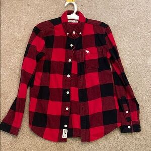 Abercrombie Kids Red and Black Checkered Shirt